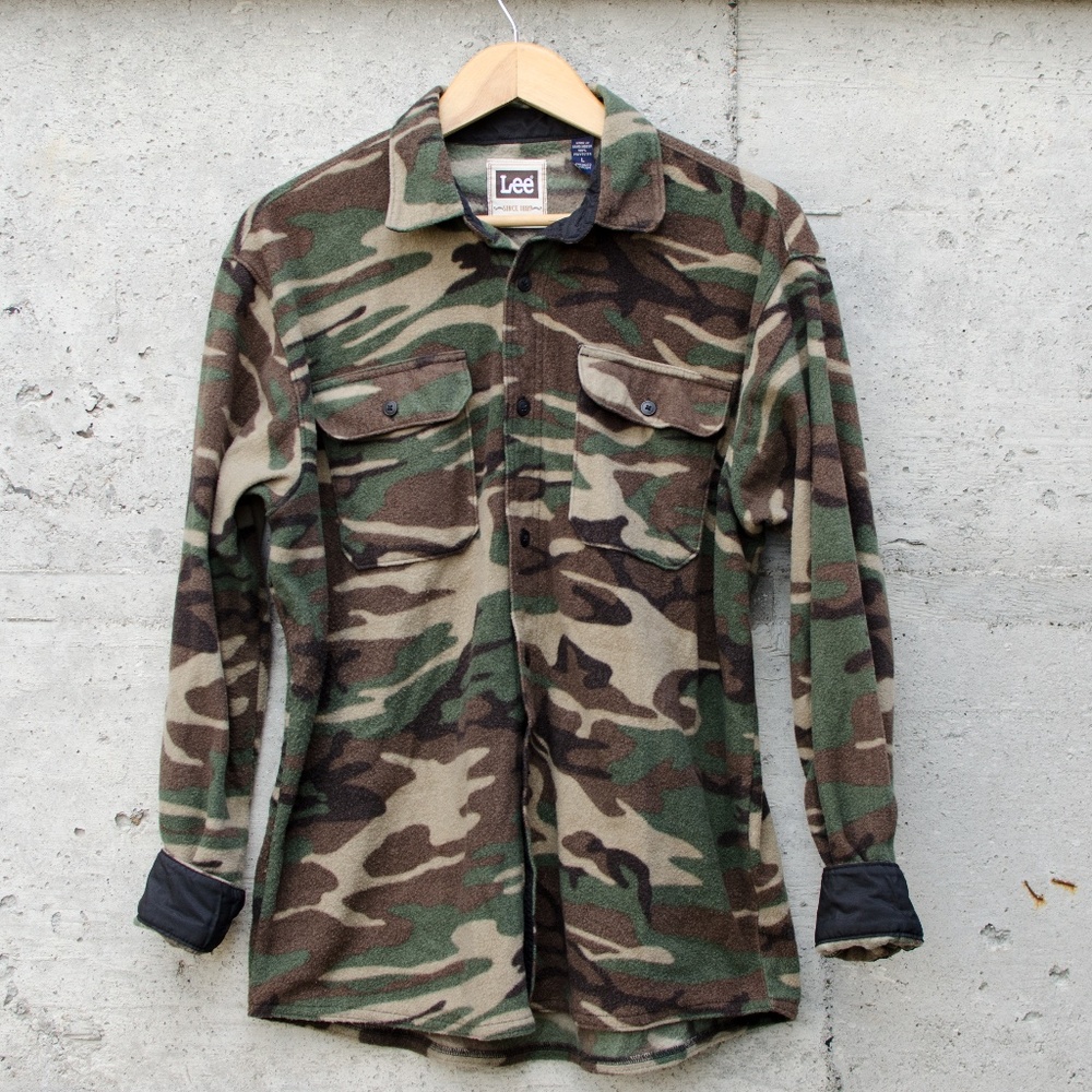 Lee Oversized Fleece Camo Button Up